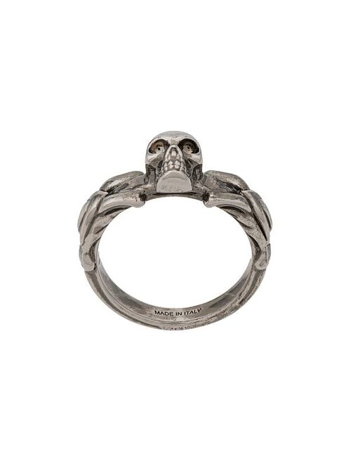 Alexander McQueen skull-detail braided ring