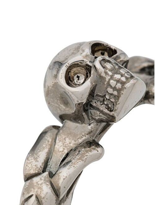 Alexander McQueen skull-detail braided ring