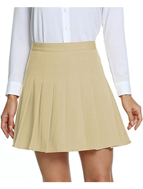 Urban CoCo Women's Pleated Skirt High Waisted Skater Tennis School Uniform Skirt