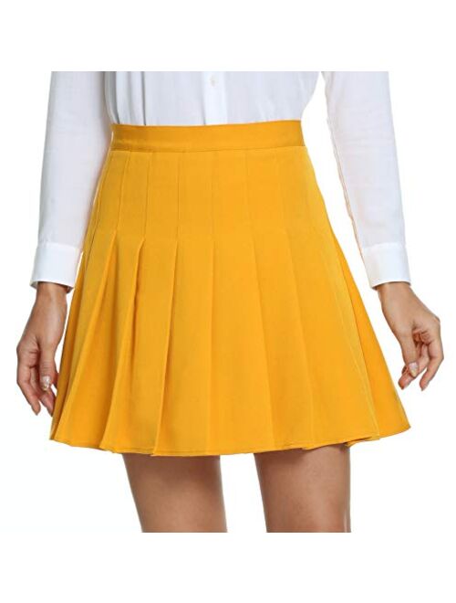 Urban CoCo Women's Pleated Skirt High Waisted Skater Tennis School Uniform Skirt