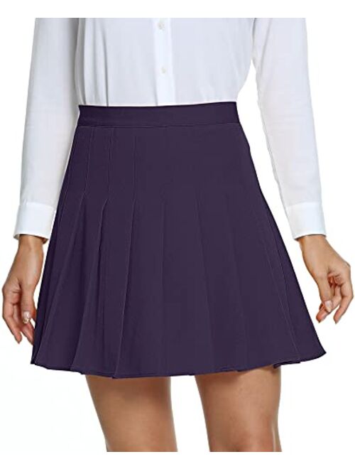 Urban CoCo Women's Pleated Skirt High Waisted Skater Tennis School Uniform Skirt