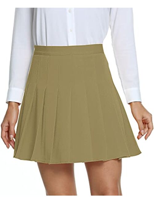 Urban CoCo Women's Pleated Skirt High Waisted Skater Tennis School Uniform Skirt