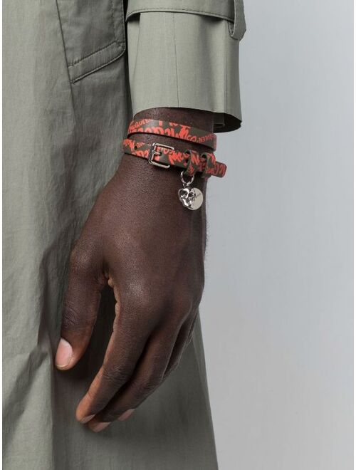 Alexander McQueen logo-print leather bracelet