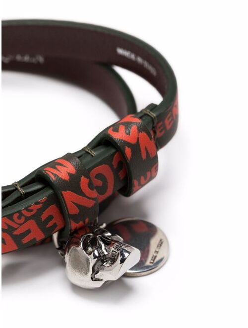 Alexander McQueen logo-print leather bracelet