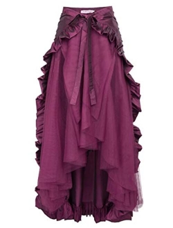 Women's Steampunk Gothic Wrap Skirt Victorian Ruffles Pirate Skirt