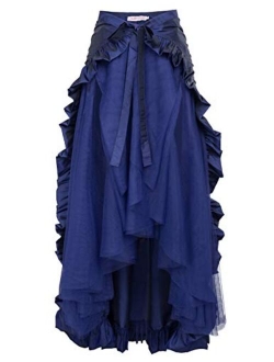 Women's Steampunk Gothic Wrap Skirt Victorian Ruffles Pirate Skirt