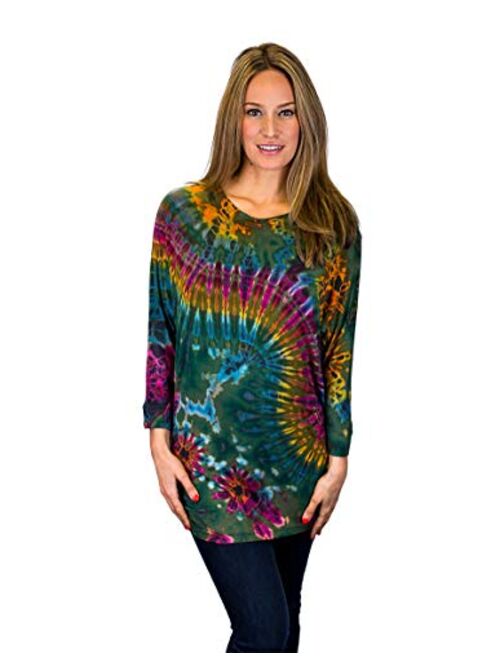 THE COLLECTION ROYAL 3/4 Sleeve Tie Dye Top