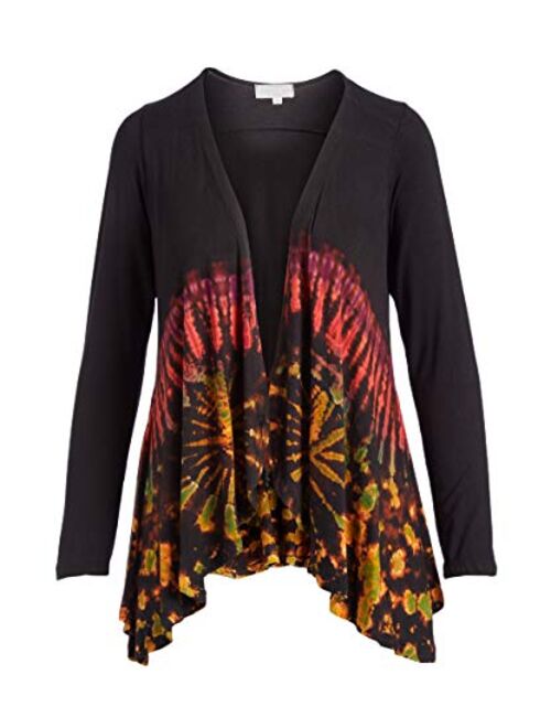 THE COLLECTION ROYAL Tie Dye Hi Low Open Cardigan