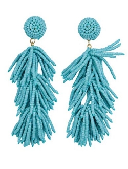 The Collection Royal Glass Beaded Fringe Drop Stud Earring