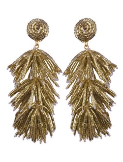 The Collection Royal Glass Beaded Fringe Drop Stud Earring