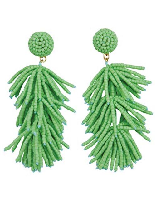 The Collection Royal Glass Beaded Fringe Drop Stud Earring