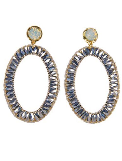 The Collection Royal Dream Oval Shell and Glass Stud Earring