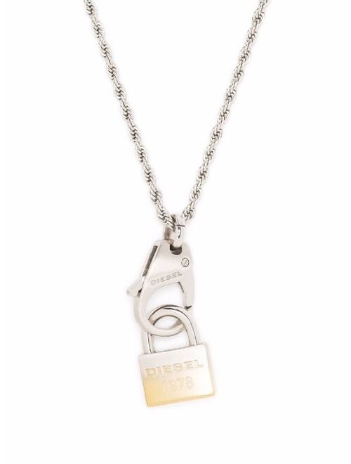 Diesel padlock pendant necklace