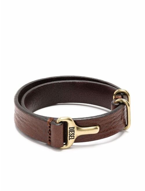 Diesel leather-strap bracelet