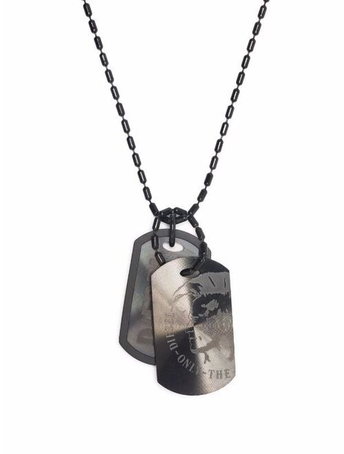 Diesel stainless steel dog tag necklace