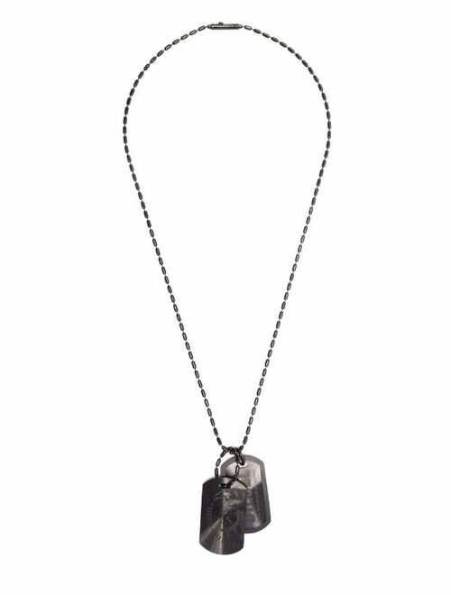 Diesel stainless steel dog tag necklace