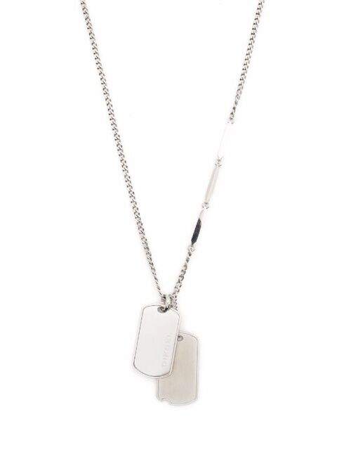 Diesel dog-tag beaded necklace