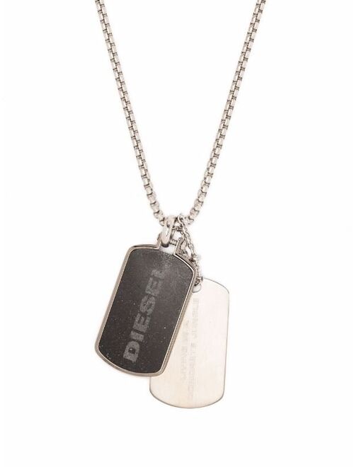 Diesel double dog-tag necklace