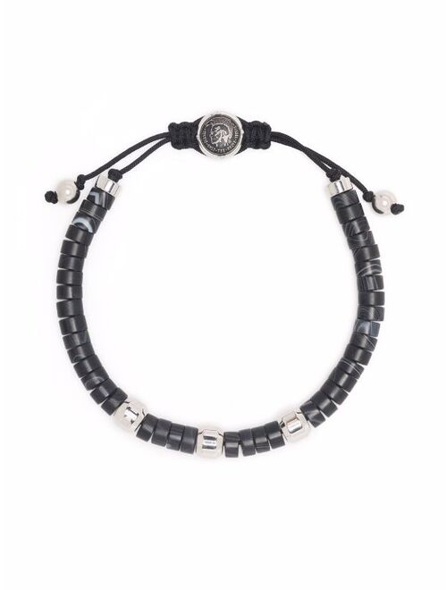 Diesel logo-charm beaded bracelet