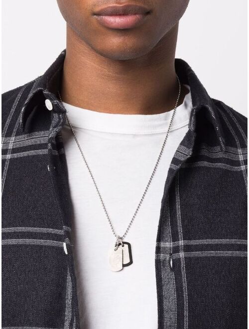 Buy Diesel dog-tag beaded necklace online | Topofstyle