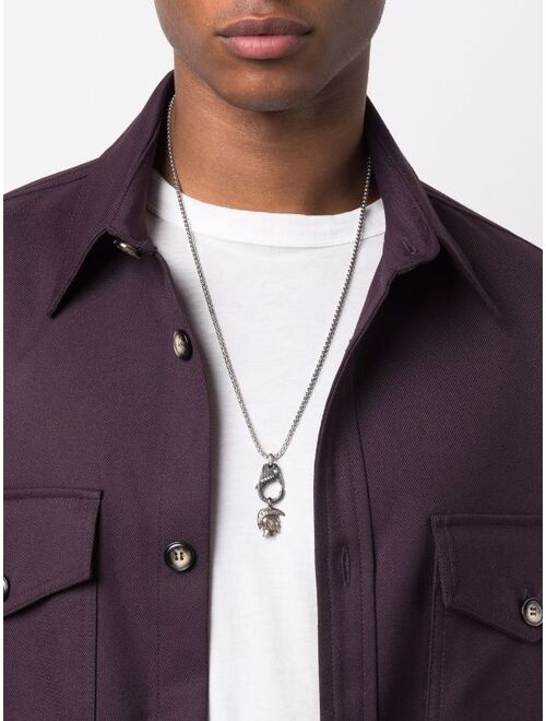 Diesel logo-pendant beaded necklace