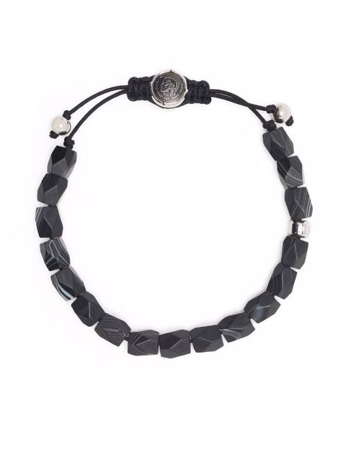 Diesel logo-charm bead bracelet