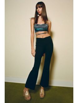 UO Velvet Ruched V-Front Flare Pant