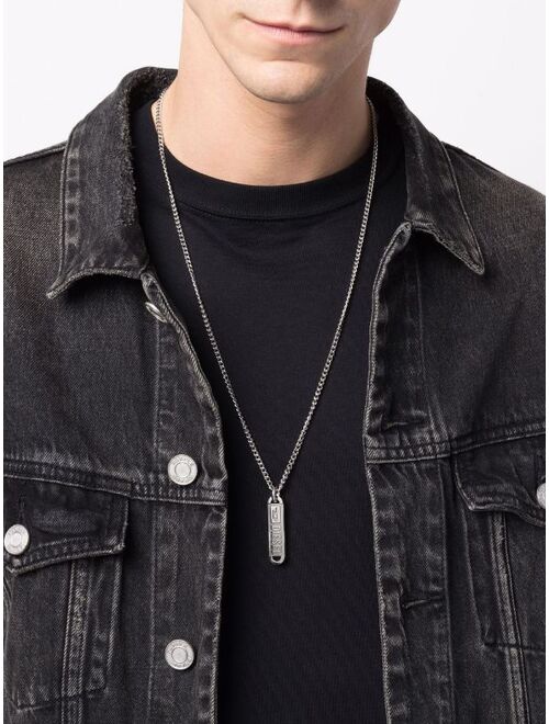 Diesel logo-engraved pendant necklace