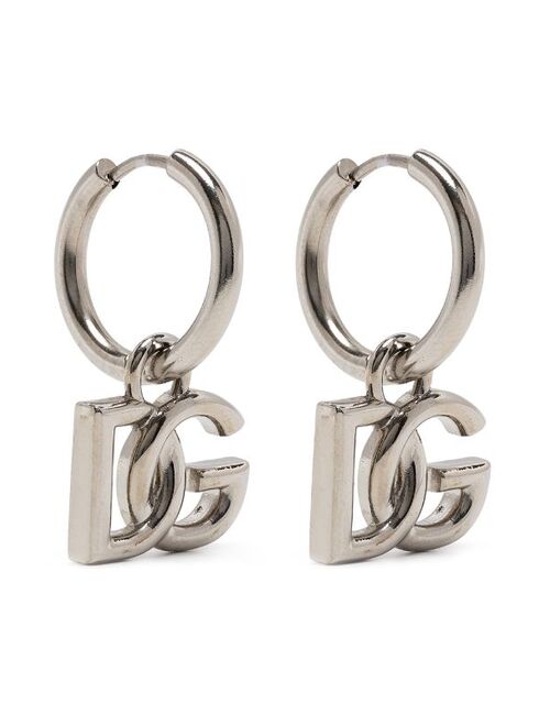 Dolce & Gabbana logo-plaque hoop earrings