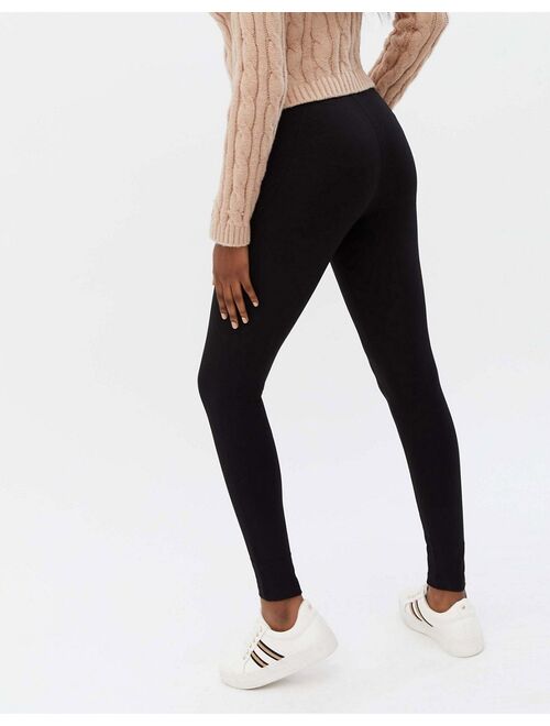 New Look zip detail high waist legging in black