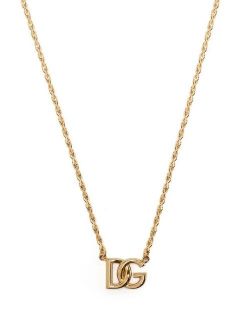DG logo-plaque chain-link necklace