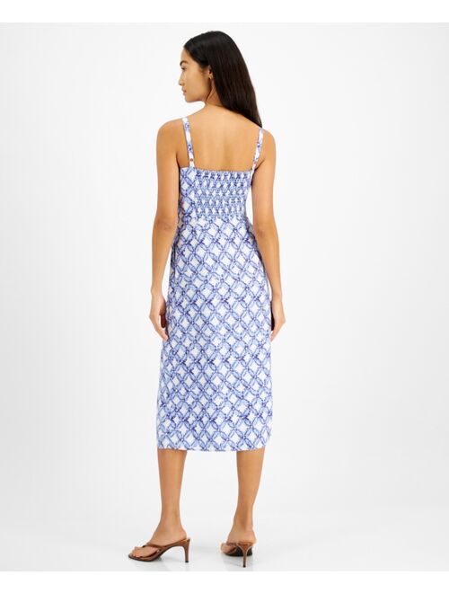 INC International Concepts Linen Pleated Midi Dress, Created for Macy's