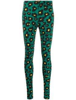 floral leopard print leggings