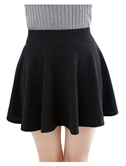 Women's Basic Versatile Stretchy Flared Casual Mini Skater Skirt