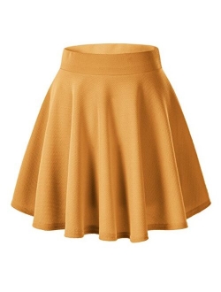 Women's Basic Versatile Stretchy Flared Casual Mini Skater Skirt