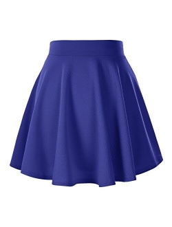 Women's Basic Versatile Stretchy Flared Casual Mini Skater Skirt