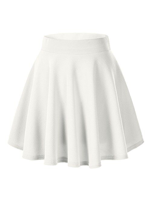 Urban CoCo Women's Basic Versatile Stretchy Flared Casual Mini Skater Skirt