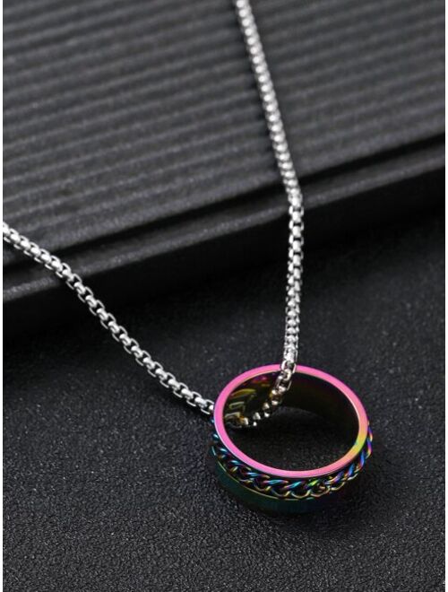 Shein Men Ring Pendant Necklace