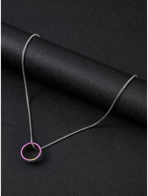 Shein Men Ring Pendant Necklace