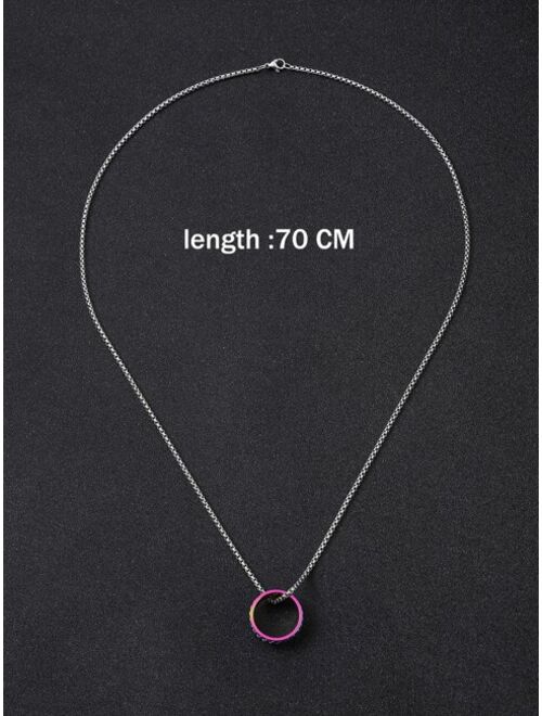 Shein Men Ring Pendant Necklace