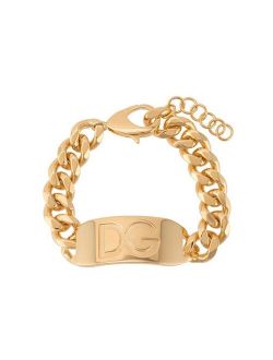 engraved logo link chain bracelet