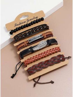 6pcs Men Braided Bracelet