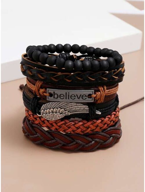 Shein 6pcs Men Braided Bracelet