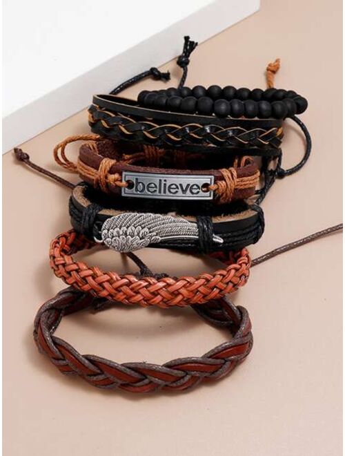 Shein 6pcs Men Braided Bracelet