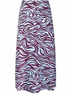 zebra-print high-waisted skirt