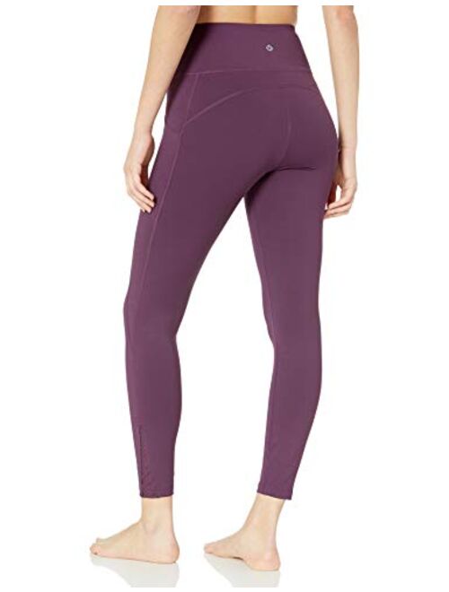 Amazon Brand - Core 10 Women's High Waist Yoga Scallop Mesh Legging with Pockets- 26" Inseam