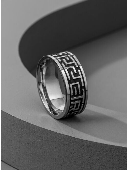 Shein Men Round Engraved Ring