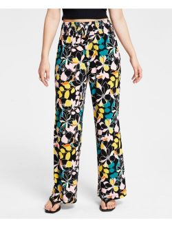 Smocked-Waist Wide-Leg Pants, Created for Macy's