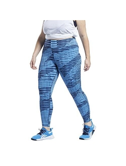 by Reebok Women's Lux 2.0 Mid-Rise All Over Print Leggings