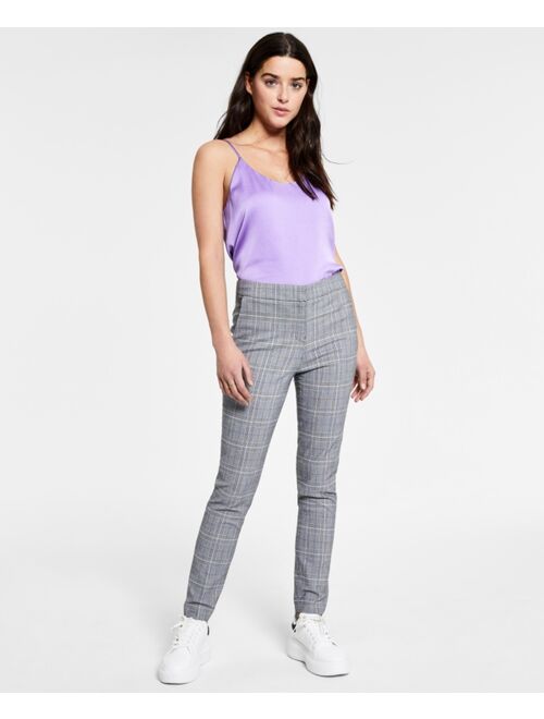 Bar III Plaid Tech Stretch Skinny Pants, Created for Macy's